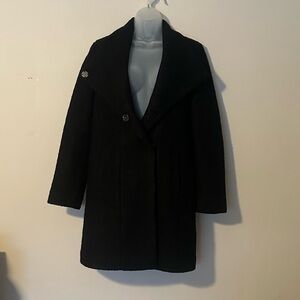 Kenneth Cole Black Wool-Blend Coat